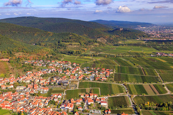 City view with view of Hambach Castle in the district SaintMartin in Sankt Martin in the state Rhineland-Palatinate, Germany