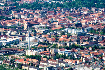 Aerial view of City center from the northeast in Landau in der Pfalz in the state Rhineland-Palatinate, Germany