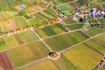 Michael's Chapel in the Vinert in Weyher in der Pfalz in the state Rhineland-Palatinate, Germany out of the air