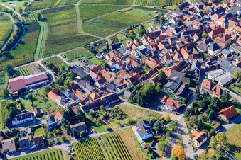 Aerial view of Dorfbornstr in Frankweiler in the state Rhineland-Palatinate, Germany