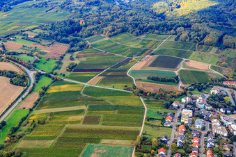 Aerial view of B38 in Dörrenbach in the state Rhineland-Palatinate, Germany