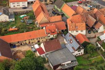 Aerial view of Gnägy Winery in the district Rechtenbach in Schweigen-Rechtenbach in the state Rhineland-Palatinate, Germany