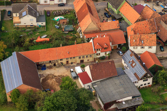 Aerial photograpy of Gnägy Winery in the district Rechtenbach in Schweigen-Rechtenbach in the state Rhineland-Palatinate, Germany