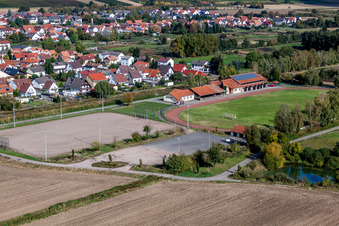 Football stadium Wiesental Stadion in Steinfeld in the state Rhineland-Palatinate, Germany