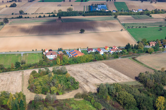 Aerial view of Schaidt train station in Steinfeld in the state Rhineland-Palatinate, Germany