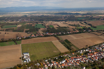 Aerial view of From the south in the district Schaidt in Wörth am Rhein in the state Rhineland-Palatinate, Germany