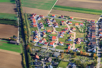 New development area on Landauer Weg in the district Schaidt in Wörth am Rhein in the state Rhineland-Palatinate, Germany