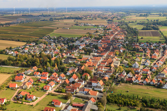 Village view from the southwest in Freckenfeld in the state Rhineland-Palatinate, Germany
