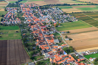 Village view from the southeast in Freckenfeld in the state Rhineland-Palatinate, Germany