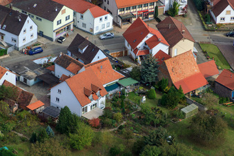 Aerial view of Eichstr in Minfeld in the state Rhineland-Palatinate, Germany