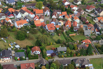 In the Leisengarten in Minfeld in the state Rhineland-Palatinate, Germany from above