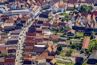 Upper main street in Herxheim bei Landau in the state Rhineland-Palatinate, Germany