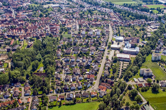 Aerial view of South Ring in Herxheim bei Landau in the state Rhineland-Palatinate, Germany