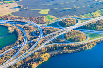 Wörther Kreuz A65 x B9 in the district Maximiliansau in Wörth am Rhein in the state Rhineland-Palatinate, Germany