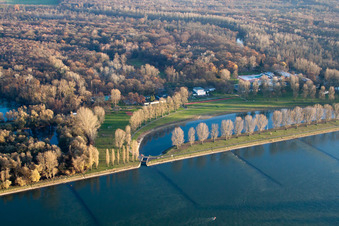 Rappenwört beach on the banks of the Rhine in the district Daxlanden in Karlsruhe in the state Baden-Wuerttemberg, Germany