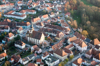 Lauterbourg in the state Bas-Rhin, France viewn from the air