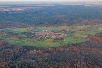From the west in the district Büchelberg in Wörth am Rhein in the state Rhineland-Palatinate, Germany