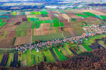 Aerial view of Saarstrasse from the southwest in Kandel in the state Rhineland-Palatinate, Germany