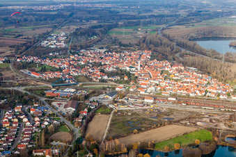 Altwörth from the southwest in Wörth am Rhein in the state Rhineland-Palatinate, Germany