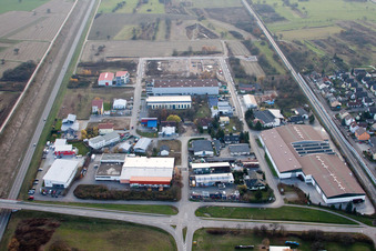 Industrial estate and company settlement East in Durmersheim in the state Baden-Wurttemberg