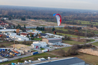 Aerial view of Gewerbestr in Bietigheim in the state Baden-Wuerttemberg, Germany
