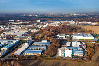 Industrial park Rastatt from the south in the district Rauental in Rastatt in the state Baden-Wuerttemberg, Germany