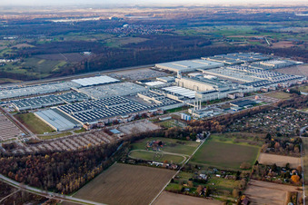 Daimler AG from the southeast in Rastatt in the state Baden-Wuerttemberg, Germany