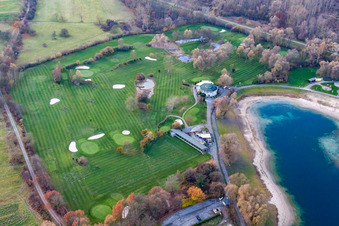 Aerial photograpy of Altrhein Golf Club eV in the district Ottersdorf in Rastatt in the state Baden-Wuerttemberg, Germany