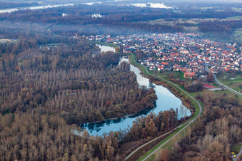 Old Rhine in the district Plittersdorf in Rastatt in the state Baden-Wuerttemberg, Germany