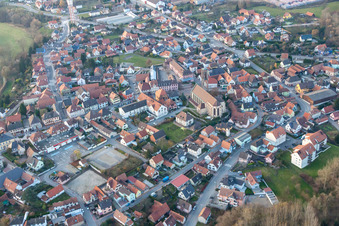 Aerial photograpy of Seltz in the state Bas-Rhin, France