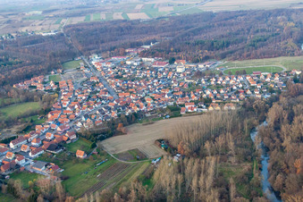 Oblique view of Seltz in the state Bas-Rhin, France