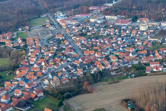 Seltz in the state Bas-Rhin, France from above