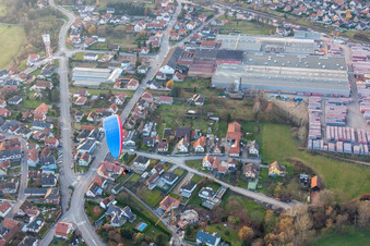 Seltz in the state Bas-Rhin, France seen from above