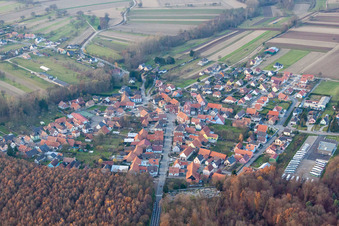 Schaffhouse-près-Seltz in the state Bas-Rhin, France seen from above