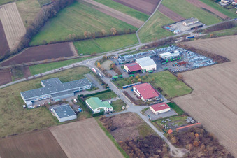 Oblique view of Scheibenhardt, oil production in Scheibenhard in the state Bas-Rhin, France