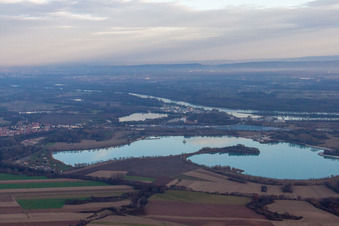 Quarry lake in Lauterbourg in the state Bas-Rhin, France