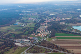 Drone image of Lauterbourg in the state Bas-Rhin, France