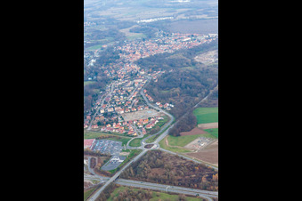 Lauterbourg in the state Bas-Rhin, France from the drone perspective