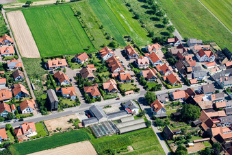 Aerial view of New development area in Geiersching in the district Hayna in Herxheim bei Landau in the state Rhineland-Palatinate, Germany