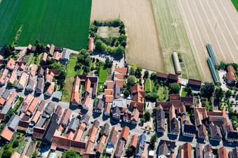 Oblique view of Hotel Restaurant Krone in the district Hayna in Herxheim bei Landau in the state Rhineland-Palatinate, Germany