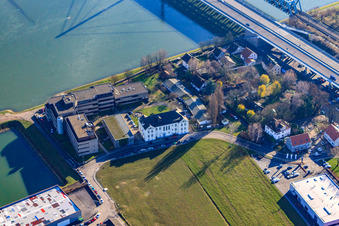 Aerial view of CJD Maximiliansau in the district Maximiliansau in Wörth am Rhein in the state Rhineland-Palatinate, Germany