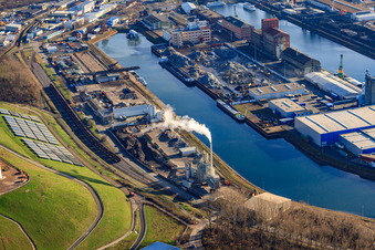 Asphalt mixing plant Karlsruhe GmbH & Co. OHG in the district Mühlburg in Karlsruhe in the state Baden-Wuerttemberg, Germany