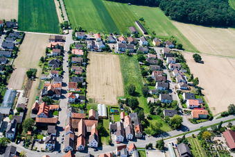Ringstr in the district Hayna in Herxheim bei Landau in the state Rhineland-Palatinate, Germany seen from above
