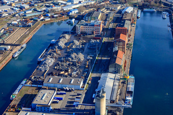 PHOS stainless steel design on Werfstraße in the Rhine harbor in the district Mühlburg in Karlsruhe in the state Baden-Wuerttemberg, Germany
