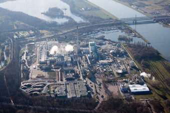 Maxau, Stora Enso paper mill in the district Knielingen in Karlsruhe in the state Baden-Wuerttemberg, Germany