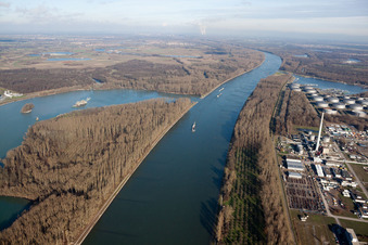 MIRO in the district Knielingen in Karlsruhe in the state Baden-Wuerttemberg, Germany from above