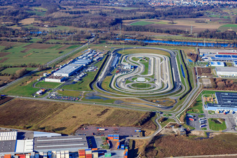 Daimler Truck test site in the Oberwald industrial area in Wörth am Rhein in the state Rhineland-Palatinate, Germany