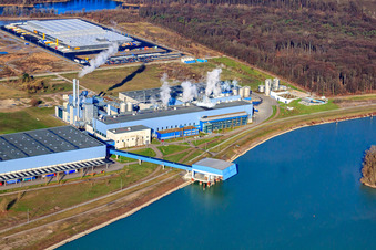 Palm paper mill in the Oberwald industrial area in Wörth am Rhein in the state Rhineland-Palatinate, Germany