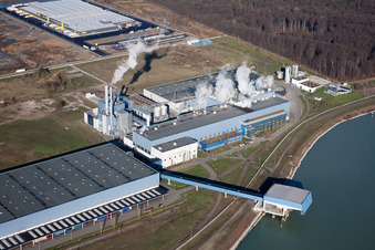 Paper mill Palme in the Industrial area Oberwald in Woerth am Rhein in the state Rhineland-Palatinate