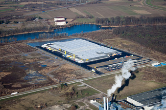 Warehouses and forwarding building Netto Marken-Discount AG & Co. KG -Lager Woerth in the district Industriegebiet Woerth-Oberwald in Woerth am Rhein in the state Rhineland-Palatinate
